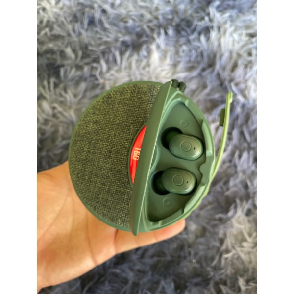 Mini trådlöst bluetooth ljudhögtalare headset himmelsblå army green