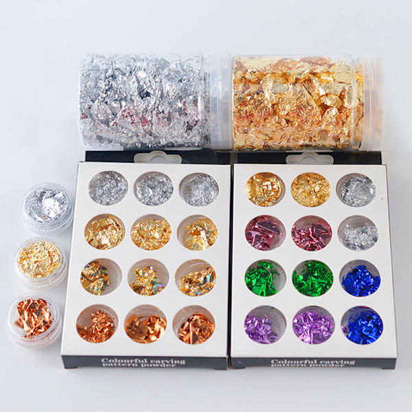 Guldfolier Lövfragment DIY Crystal Resin Små skivor Dekor C