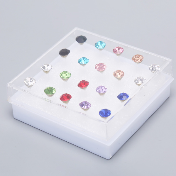 20 Par Set Rhinestone Crystal Stud örhängen 2mm 2mm