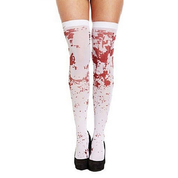 Halloween Kostym Fest Maskerad Kläder Blodiga strumpor vit+röd 70cm