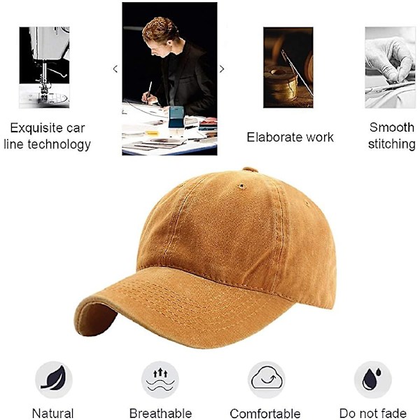 Cap Tvättbar Solid cap Herr Casual gul