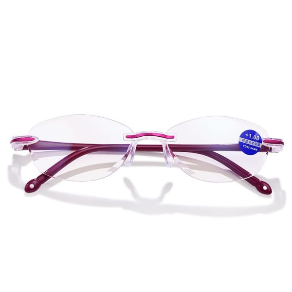 Unisex Ramlösa läsglasögon Anti Blue Light black 350 purple 100