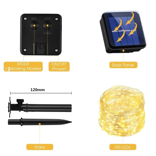 Solar String Lights Julfest dekorationer varmljus 32m warm light