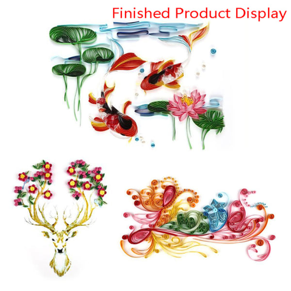 14 st pappersquillingsatser 6 gradientfärger 600 remsor Quilling Multicolor