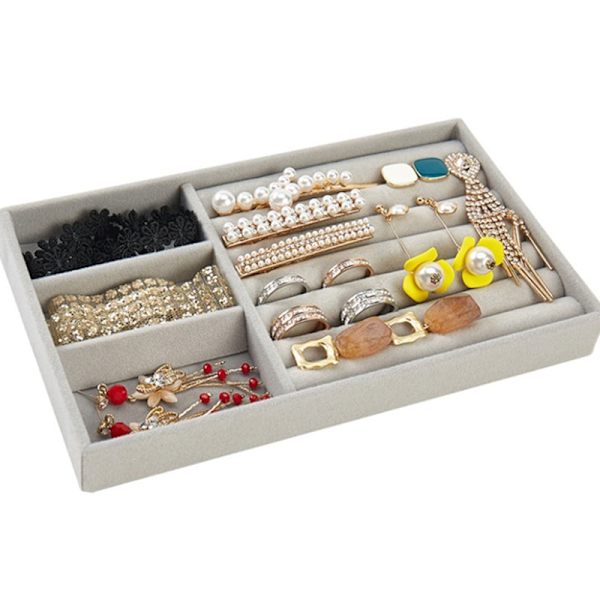 Sammet Box Smycken Förvaring Sammet Box Ring Örhängen Halsband C H