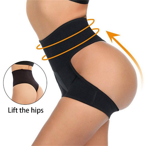 Höftformade rumpor Push Up High Waist Slimming Shapewear Black M Apricot 4XL