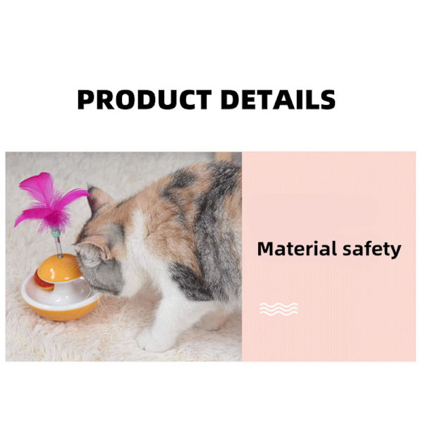 Interactive Cat Turntable Rolling Ball med Bell Toy gul red