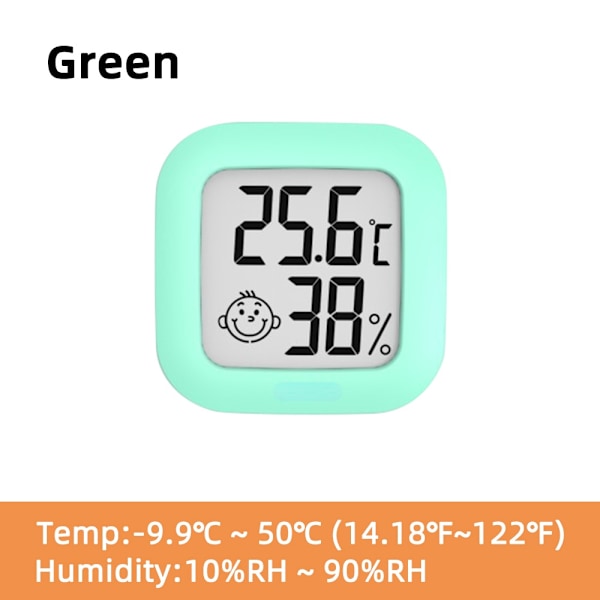 Mini LCD digital termometer elektronisk temperatursensor grön 43 x43mm green