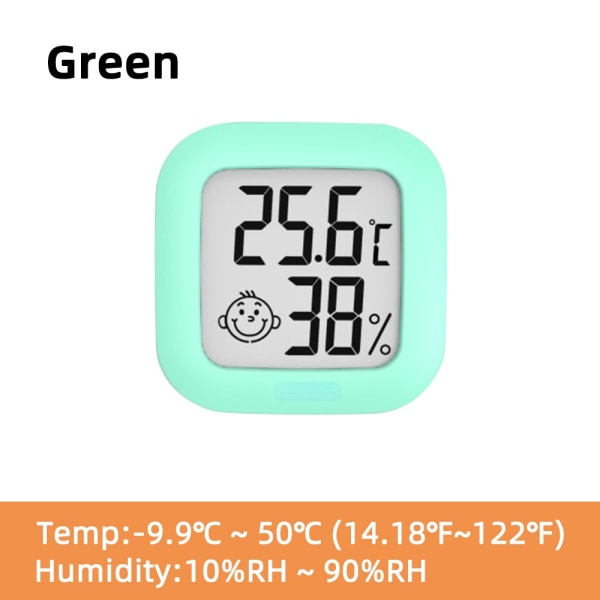 Mini LCD digital termometer elektronisk temperatursensor grön 43 x43mm white