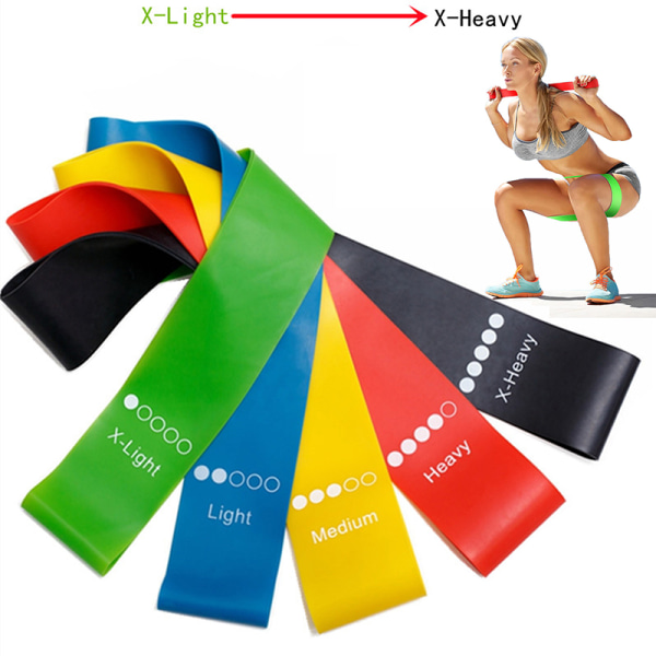 5 st/ Set Yoga Resistance gummiband Expander Blue Yellow