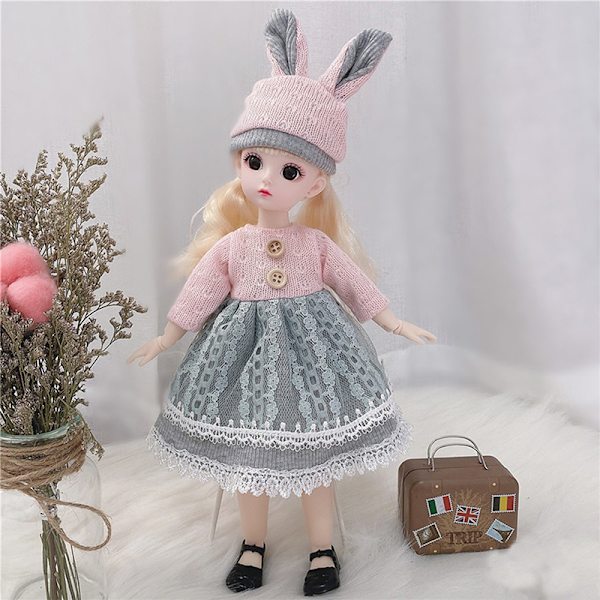 30 Cm 1/6 BJD Docka Vinterklänning Set 21 Movable Makeup e Girl A5 A5