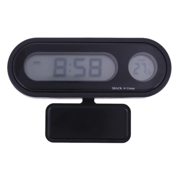 Biltermometer Klocka LCD Digital Display Temperatur Svart onesize