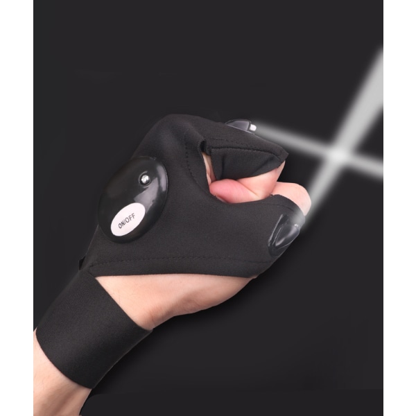 Handskar LED Ficklampa Fiske Outdoor Survival Tool höger hand left hand