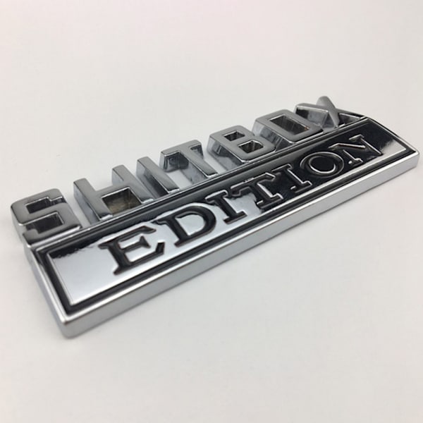 1X 3D ABS-emblem SHITBOX EDITION Badge Bilsvans sidodekal Silver-Svart