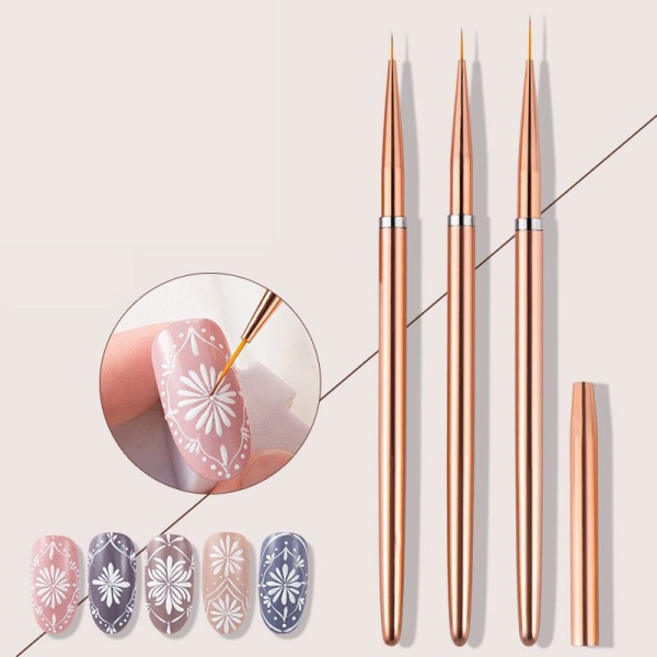 3 ST Nail Art Penna Dotting Målning Ritning UV Gel Liner