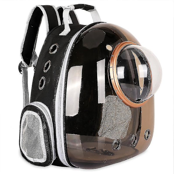 Bärbar väska Transparent Space Kapsel Ryggsäck Katt Ryggsäck Katt Skolväska Stor kapacitet Gtay Black