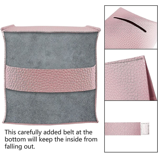 2st Tissue Box Cover, Pu Läder Ansiktsbehandling Square Tissue Hållare