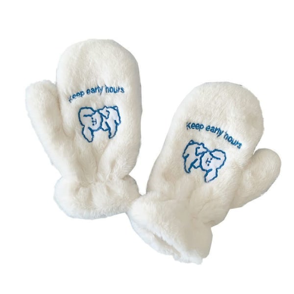 Kvinnor Vinter utomhushandskar Fluffy Bear Plyschhandskar F A