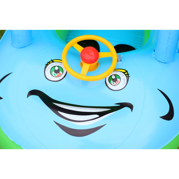 Baby simring uppblåsbart simleksaksfartyg mörkblå sky blue
