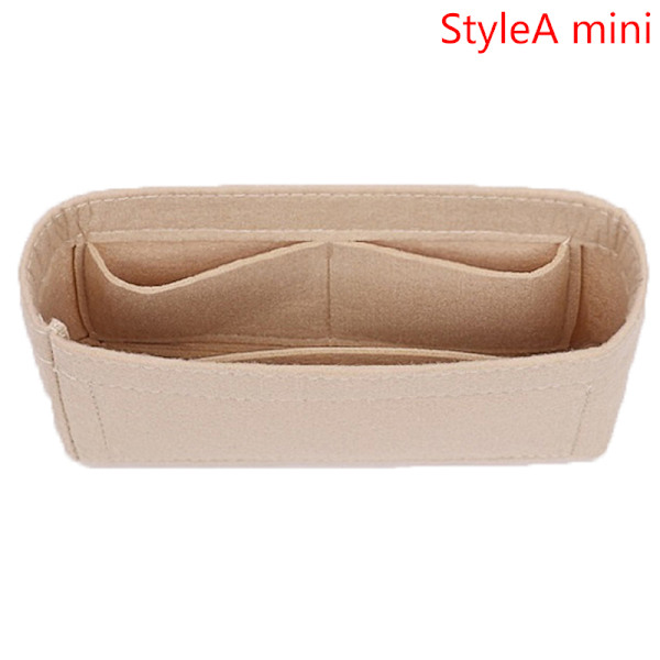 1:a Kvinnor Insert Bag Filt Tyg Handväska Organizer Bag Black StyleB S Khaki StyleA mini