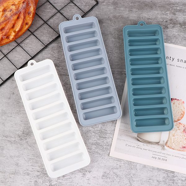 1 st långremsa silikon form bricka Ice Cube Mould Grå Gray