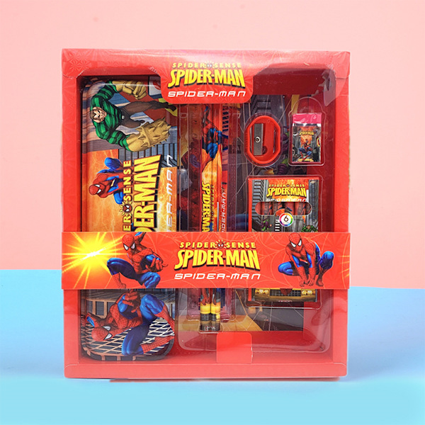 1Set set Anime case Crayon set Röd spiderman