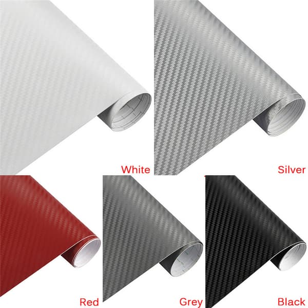 3D kolfiber matt vinylfilm bilark Wrap Roll Sticker De Silver 127*30cm Grey 127*30cm