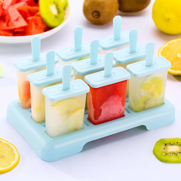 Ice Lolly-formar 9 Popsicle- molds Glasformar Återanvändbara