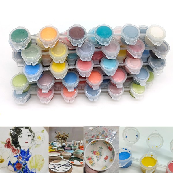 6 Färger Set Keramiskt Pigment Art Underglasyr C A