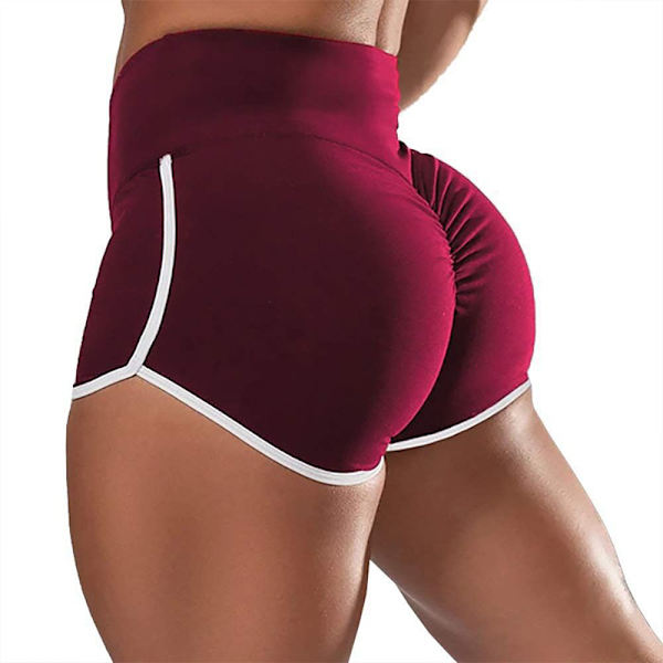 Damer i enfärgad hög midja sporttight kort svart L claret S