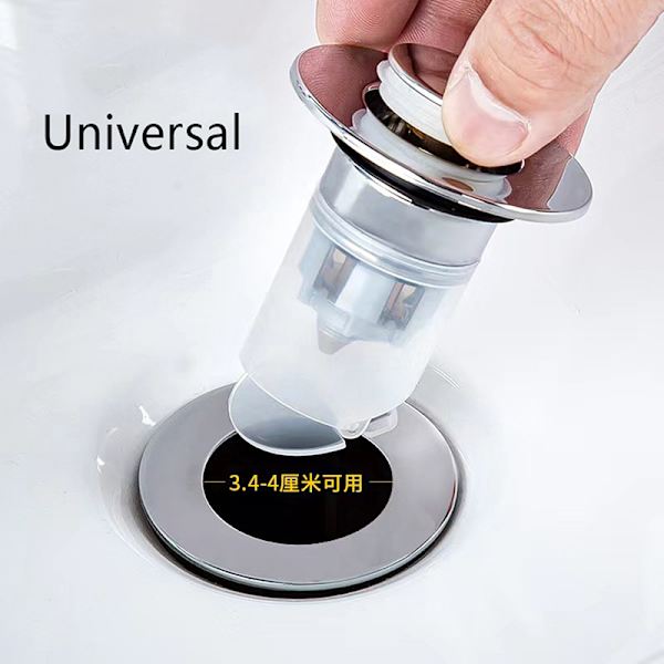 Triple Blockade Pop Up Sink Stopper Universal
