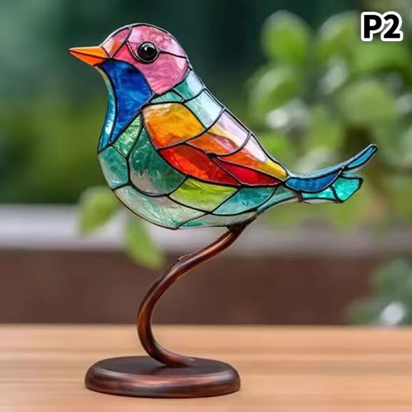 1 st färgade akrylfåglar på grenade skrivbordsdekorationer Acrylic 2 Bird Metal  3 Bird