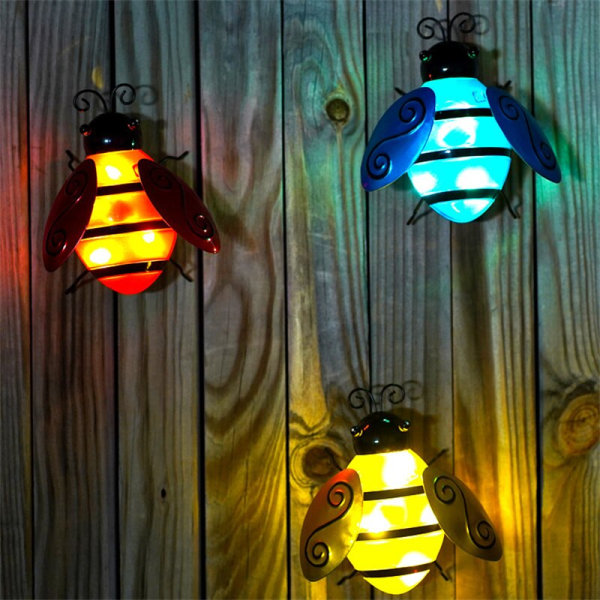 Ny Solar Bee Light Söt Honey Bee Led Lawn Dekorativ Lampa röd 15*11*8cm blue