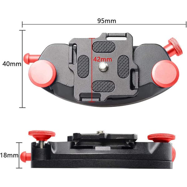 Metallkamera midjebältesrem Spänne Button Mount Clip orange black