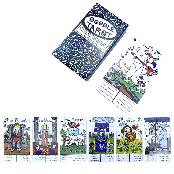 Doodle Tarot Card Prophecy Divination Deck Family Party Board G Flerfärgad en one size
