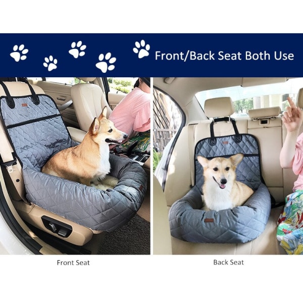 Back Seat Car Use Pet Car Carrier Cover Avtagbar svart 60*50*61cm beige