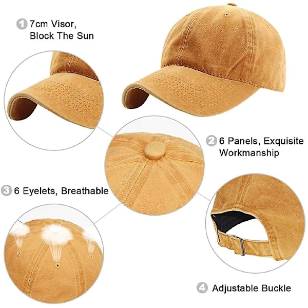 Cap Tvättbar Solid cap Herr Casual gul