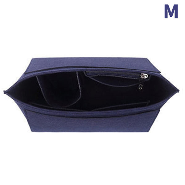 Bärbar insättningsväska för kvinnor Handväska i filttyg Handväska Organizer B Grey M Dark blue M