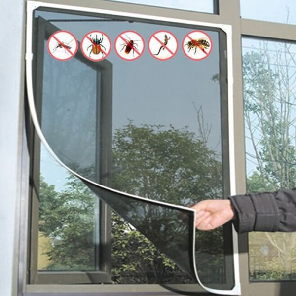 Inomhus insekt Fönster skärm Gardin Anti Mygga vit 200*150cm black