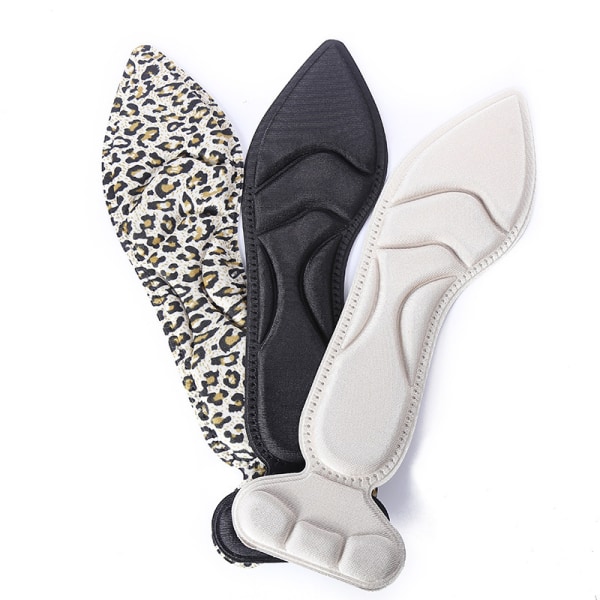2 i 1 Memory Foam innersulor kvinnor Högklackade skor Innersulor Fot 2(Black Round) 2(Black Round)