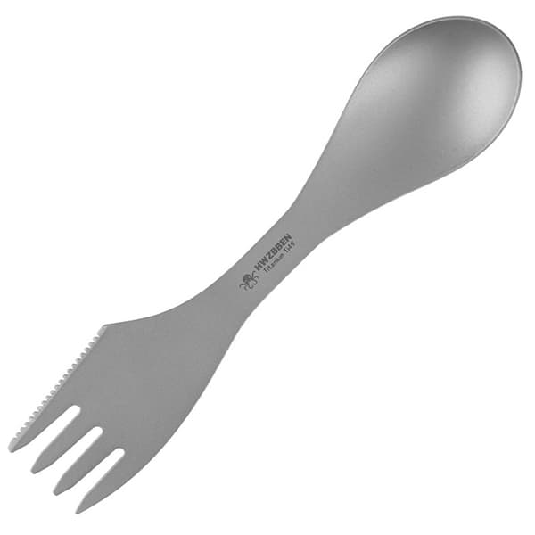 1:a Outdoor Camping Picnic Titanium och gaffelsked