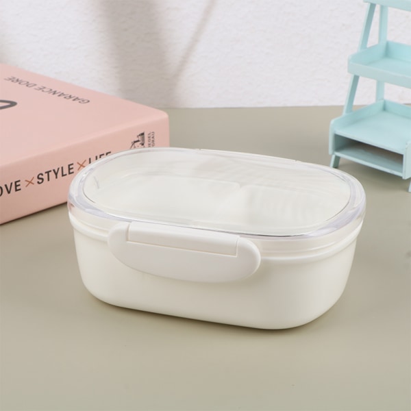 Bento Lunchbox Avtagbara fack Mikrovågssäker Kylskåp Vit 350ml
