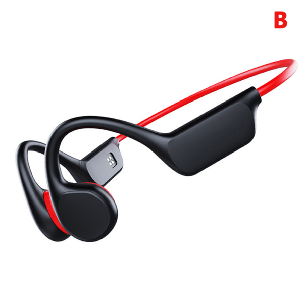 Benledning Hörlurar Trådlös Bluetooth MP3-spelare Svart med röd Black with red