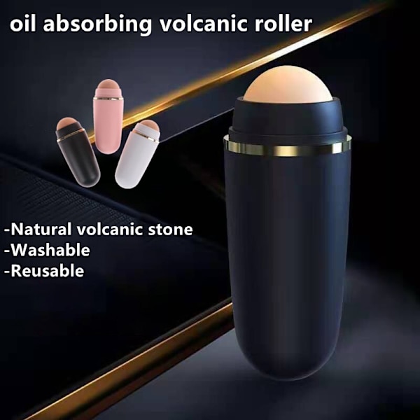 Bärbar ansiktsolja absorberande roller naturlig vulkanisk sten svart stor låda white large box