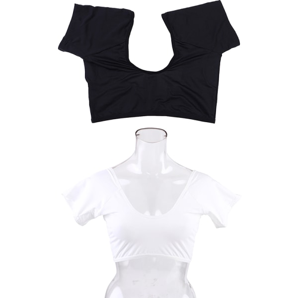 Återanvändbar, tvättbar, svettsäker T-shirt med armhålor White M White L