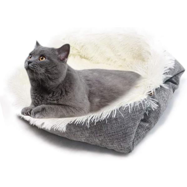 2 i 1 kattsäng plysch mjuk kattsoffa
