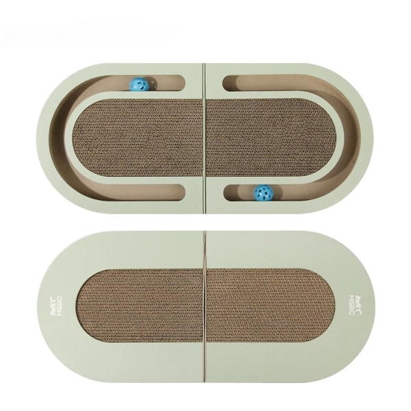 Folding Cat Scratch Board-polymerer med boll, Home Scratcher