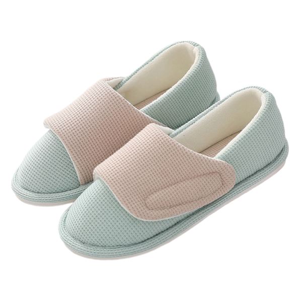 Kvinnors mjuksulor tofflor väska-klack hemmaskor platt golv skor Rutig grå 36-37 Beige green 36-37