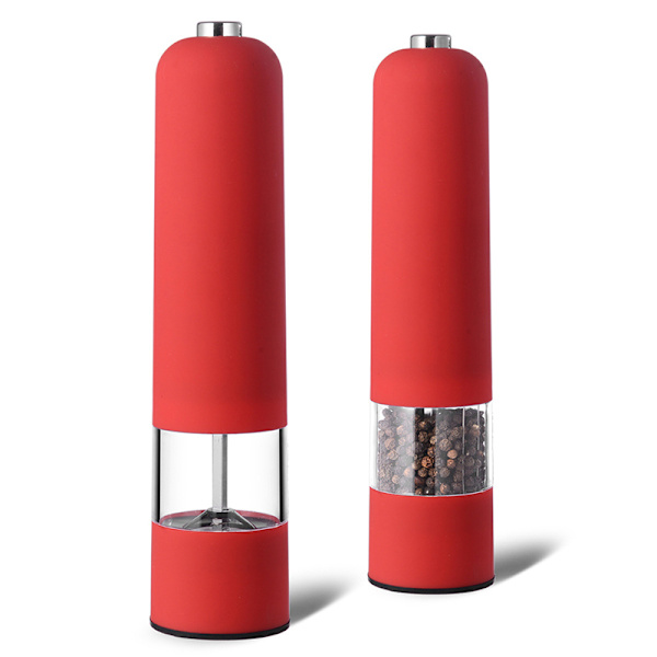 Elektriska saltpepparkvarnar Automatisk Gravity Örtkryddkvarn Vit Red