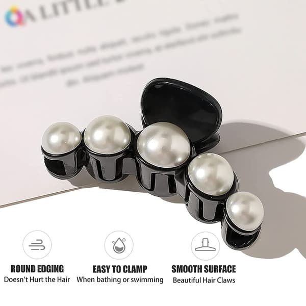 Hårklämmor, 2 st 3,9" Pearl-hårklämmor, plastklämmor